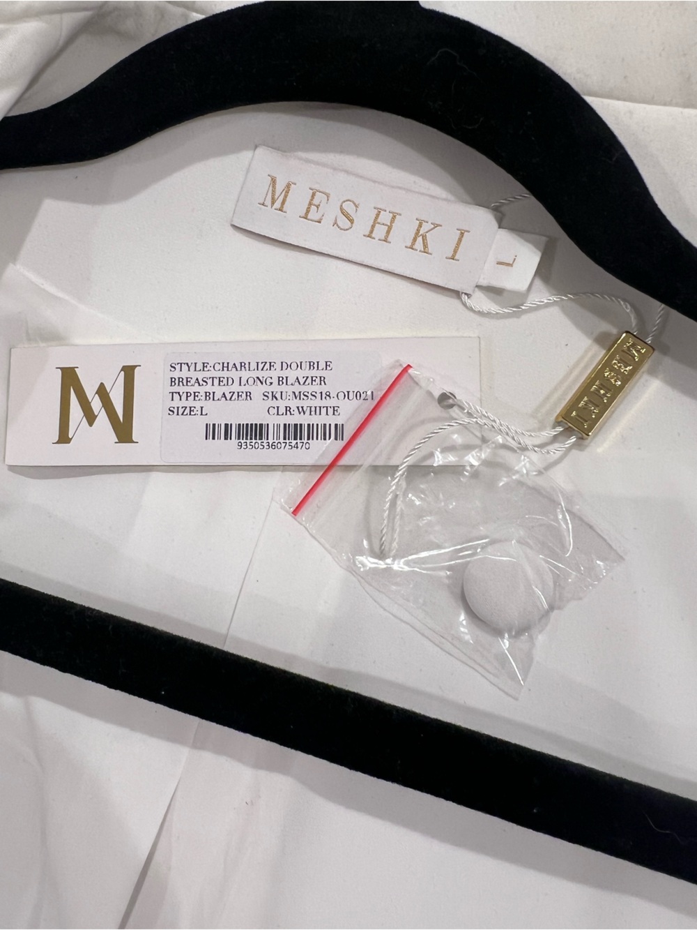 Meshki White Blazer with Tags